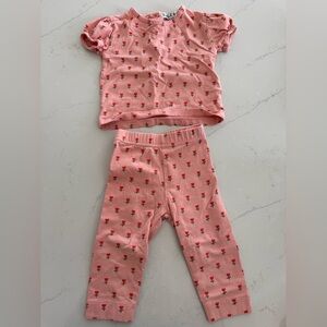 Emile Et Ida organic cotton tulip blossoms t-shirt and leggings set